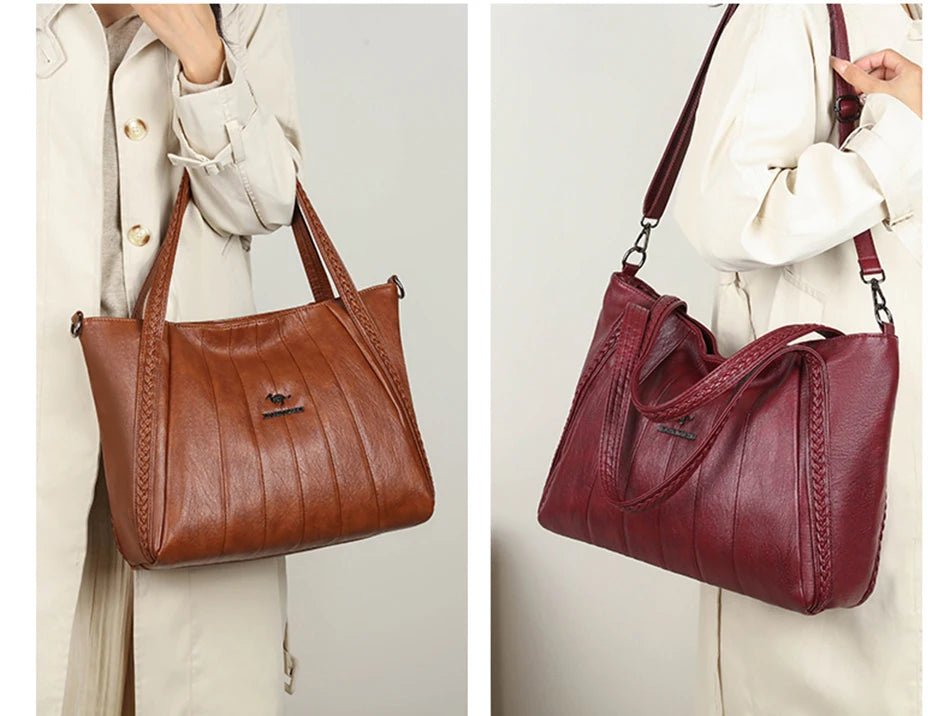 Genuine Brand Leather Women Handbag Luxury Designer Shoulder Crossbody Bags Ladies Purse Messenger Tote Bag Female Commuting Bag