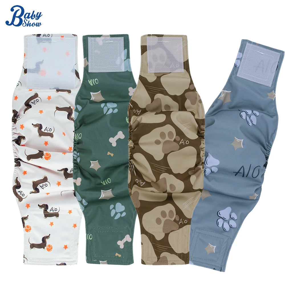 3pcs Reusable Belly Band for Male Dogs Washable Pet Dog Cloth Diapers Leakproof Physiological Pants Short Breathable Puppy Nappy
