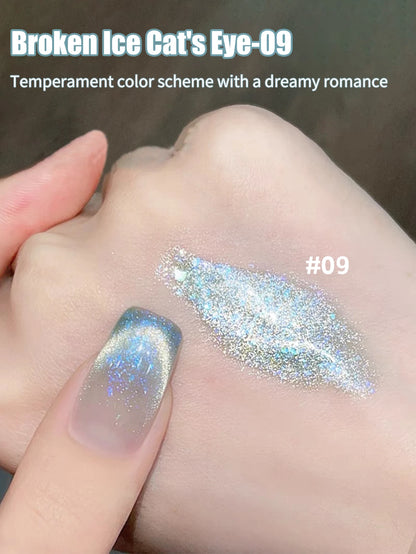 1-24pcs WS Romantic Purple Cat Eye Gel Nail Polish New Style Super Flash Versatile Whitening Purple Glass Bead Cat Nail Salon