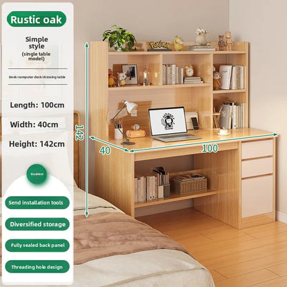 Aesthetic Desk Home Modern Simple Bookshelf Integrated Student Bedroom Learning To Write With Drawing Desk Office Computer Desk