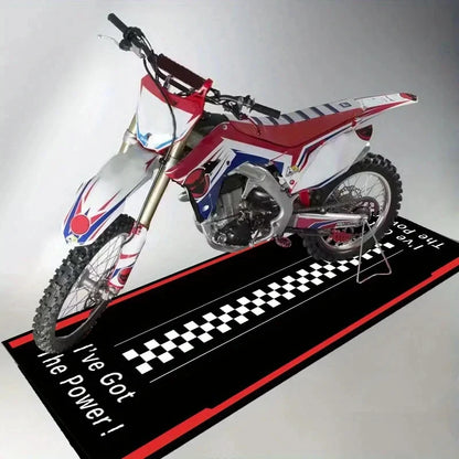 VIKAMA Anti-Slip Racing Motorcycle Mat Long Garage Floor Carpet Cool Display Rug for Home Living Room Decor