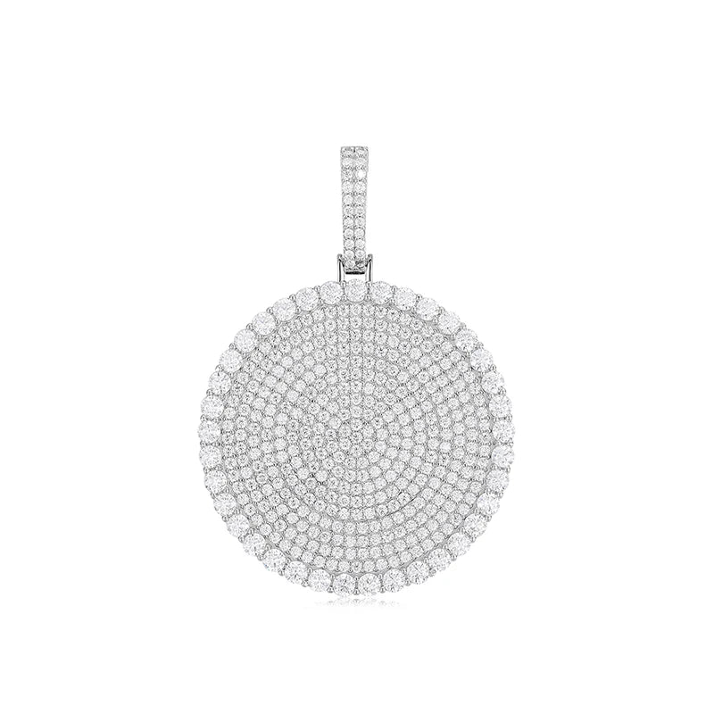 20/30/40mm Round D Color VVS Moissanite Pendant 925 Sterling Silver Necklaces Iced Out Shining Passed Diamond Test Wholesale