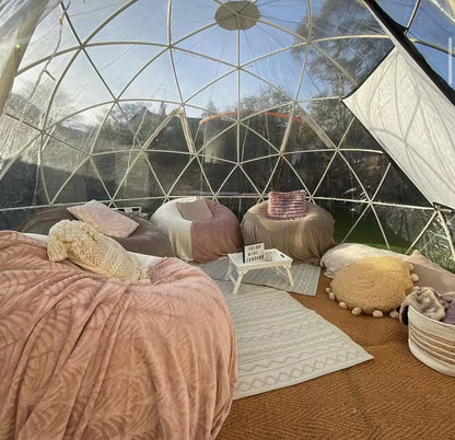 3.6m Outdoor Garden Clear Geodesic Dome Igloo Tent Aluminum Steel Frame PVC Wedding Party Event Exhibition-5m 6m