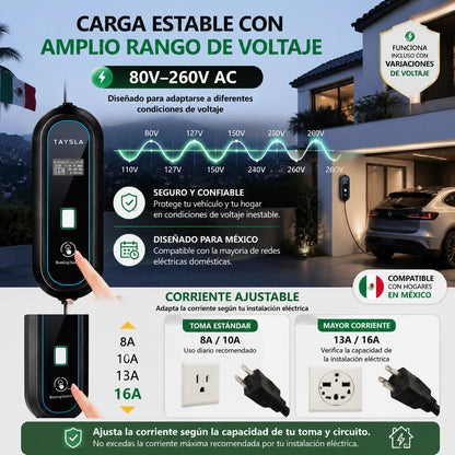 TAYSLA 3.5KW 16A Portable EV Charger NEMA 5-15 Plug TYPE1 SAE J1772 TYPE2 GB/T Electric Car Charger for BYD Geely EX2 Changan