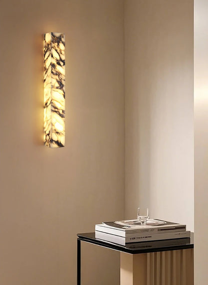 Cuboid Natural Marble Wall Lamp Art Design Dimmable Indoor Parlor Bedroom Stairs Bathroom Lighting