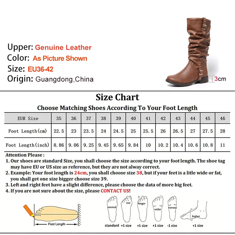New Autumn Winter Vintage Women Knee High Boots Double Metal Buckle Thick Heels 3CM Knight Boots Casual Pull On Long Boots Shoes