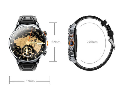4G Network Smart Watch Google Play Maps 1.95-inch 3D SIM Card Download APP Camera GPS WIFI NFC Call Android Men Women Smartwatch