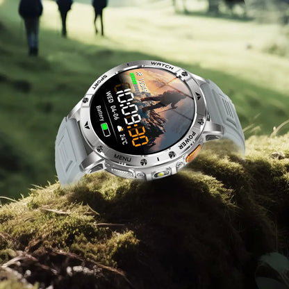 TANK Ultra Outdoor Smartwatch 1400mAh Battery Military Watches Waterproof Two-color Tactical LED Flashlight Men Sports Bracelet