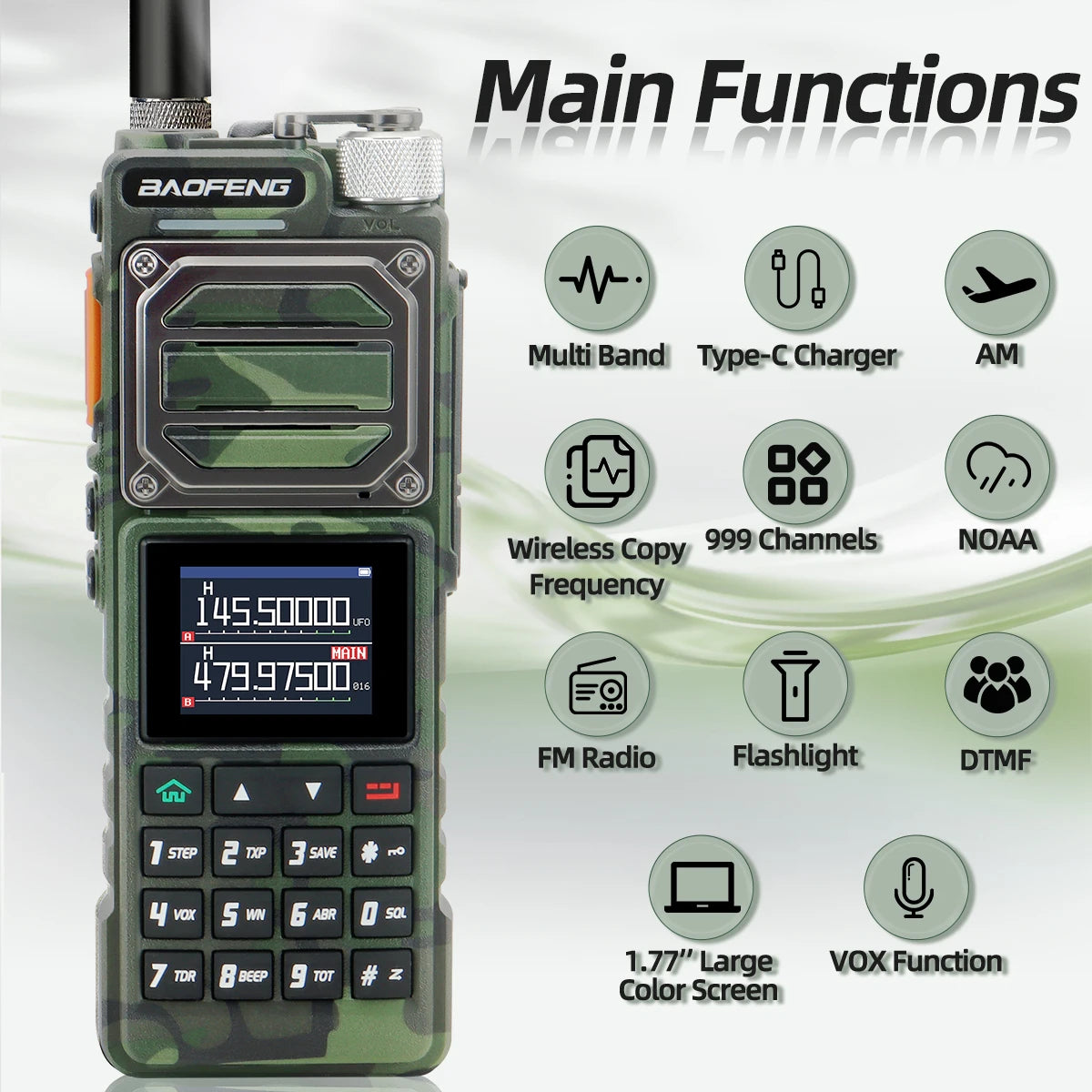 Baofeng UV-25 Air Band Walkie TalkieS Long Range UHF VHF  Wireless Copy Frequency  NOAA Type-C Charge AM Ham Two Way Radio UV-21