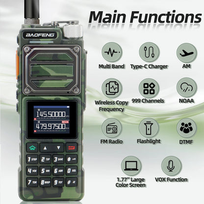 Baofeng UV-25 Air Band Walkie TalkieS Long Range UHF VHF  Wireless Copy Frequency  NOAA Type-C Charge AM Ham Two Way Radio UV-21