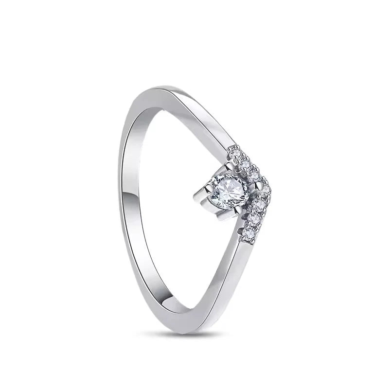 New 925 Sterling Silver Rings Stackable Infinite Silver shining Zircon Ring For Women Wedding Anniversary Birthday Jewelry Gift