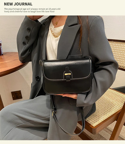 Female Cowhide Luxury Designer Handbags Women's Natural Cow Leather Shoulder Bag Ladies Fashion Small Square Crossbody Bags New