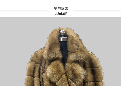 Nerazzurri Winter Extra Long Original Brands Luxury Clothing Striped Shaggy Thick Fluffy Faux Fur Coat Women Shoulder Pads  2026