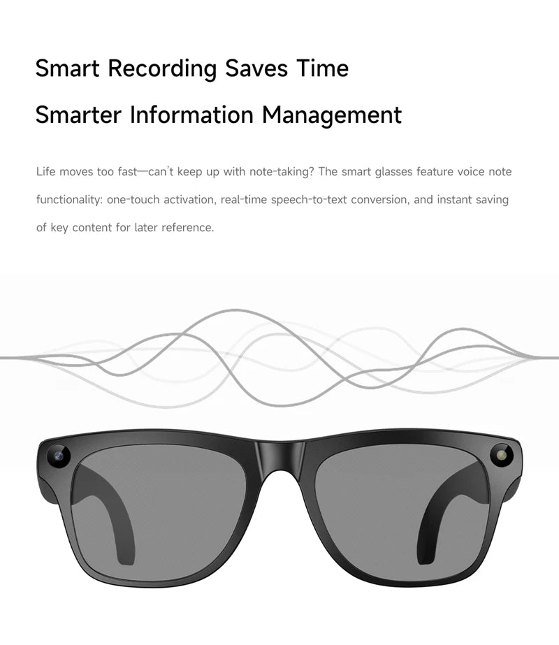 2026 4K HD Color Changing AI Smart Glasses Chat GPT 100MP Camera Bluetooth Call Voice Assistant Control Smart Glasses 2026 New