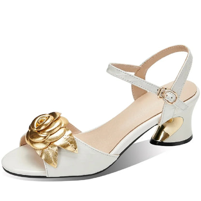 【JOCHEBED HI】Brand Genuibe Lesther Handmade Sandals Women Unique Strange Heel Luxury Slingbacks Summer Mules 34-40