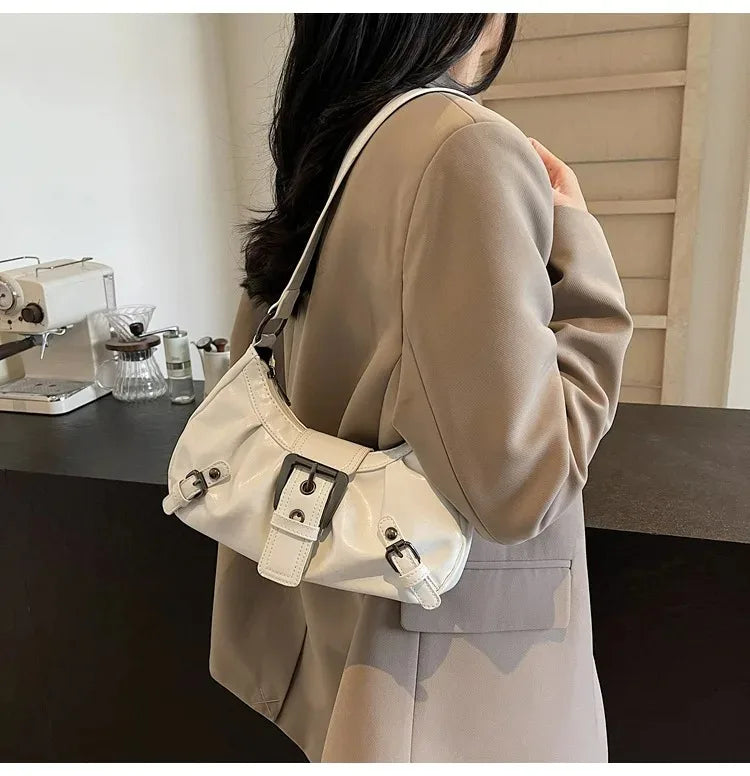 Y2K Retro Pleated Hobo Shoulder Bag for Women Hot Selling Maillard Style Underarm Bag Clutch Handbags for Travel Work Shopping
