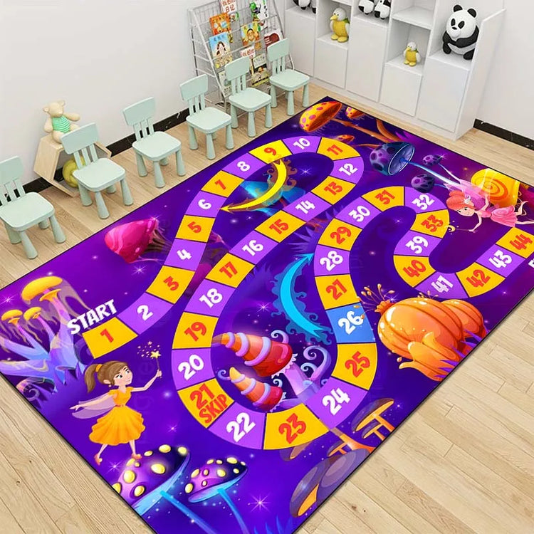 15 Size Snakes and Ladders Game Pattern Rug Carpets for Bedroom Living Room Mat Creative Door Mat Dressing Room Rugs Play Mats