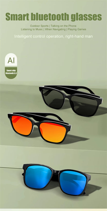 New Smart Glasses Intelligent Driving Navigation Wireless Music Play Outdoor Sunglasses Bluetooth Call Anti-blue Light Eyeglass