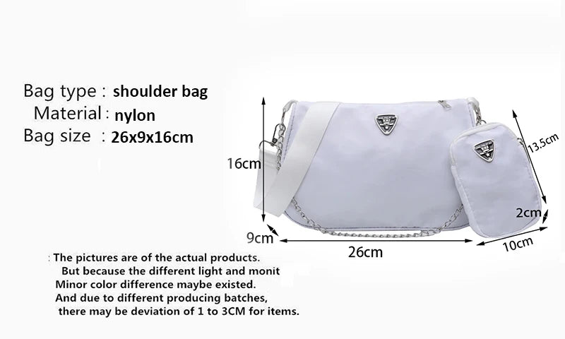 Woman Female Fashion Causal Handbag Set Crossbody Bags Shoulder Handbags 2in1 Sling Bag Trend Hand Bag For Travel Shopping