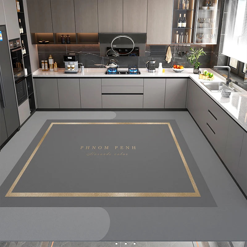 Modern Minimalist Balcony Washable Carpet Large Area Non-slip Floor Mat Anti-oil Anti-fouling Kitchen Rugs Home Pvc Leather Rug