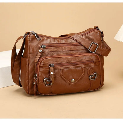Multi Pocket Soft Leather Crossbody Bag Luxury Purses Handbags Women's Bag Designer Shoulder Messenger Bags for Women