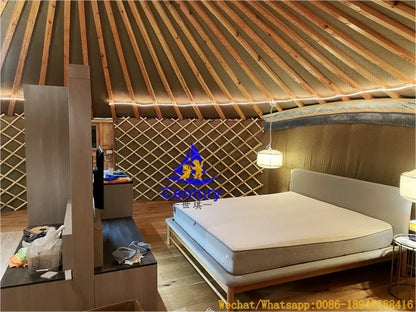 High Quality Steel Frame Outdoor Mongolian Yurt House Geodesic Safari Tents for Camp Site