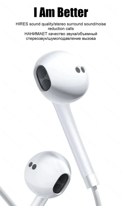 Original Headphones For iPhone 15 14 11 12 13 Pro Max Earphones XR X XS 8 Plus Bluetooth Wired Earbuds Headset Accessories