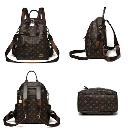 New Classical Fashion High Quality Soft Leather Travel Backpack Women Large Capacity Luxury Shoulder Bags School Bag Backpacks