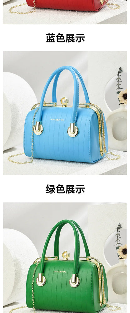 Fashionable Versatile High-End Texture Chain Handbag Shoulder Crossbody Bag for Women Summer New Arrival Boston Pillow Bag