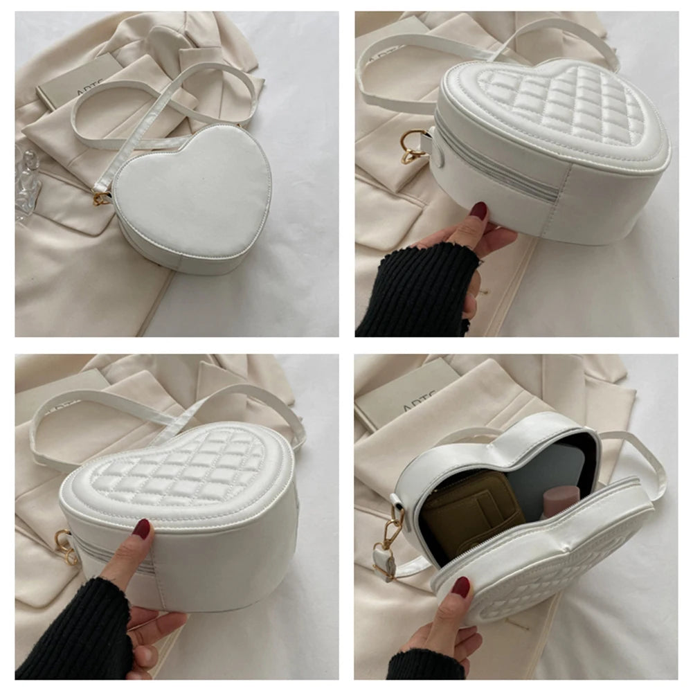 Luxury Love Shaped Shoulder Bag Small Handbags Designer Crossbody Bags Women Sling Purse Red Peach Heart Phone Bag Shoulder Bag