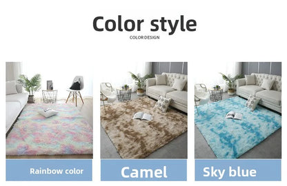 Nordic Ins Wind Tie-dye Gradual Change Silk Plush PV Plush Living Room Coffee Table Mattress Bedside Bedroom Dining Room Carpet
