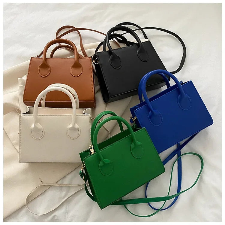 Minimalist Black Small Square Bag All-Match Top Handle Purse Classic Shoulder Bag for Work Women Handbags Crossbody Bags Purse
