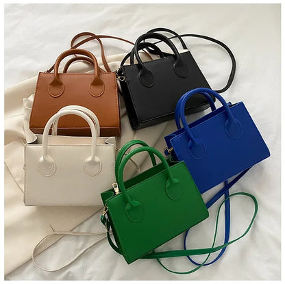 Minimalist Black Small Square Bag All-Match Top Handle Purse Classic Shoulder Bag for Work Women Handbags Crossbody Bags Purse