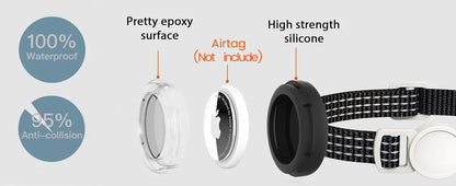 Airtag Cat Collar Breakaway, Reflective Kitten Collar with Air Tag Case and Bell for Girl Boy Cats, 0.4 In in Width Lightweight