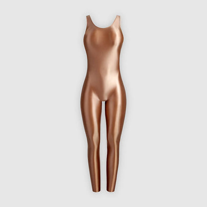 XClocKNYoung satin glossy Skin Bodysuit sports yoga Jumpsuits XClocKNYoung high Stretch satin glossy bodysuit