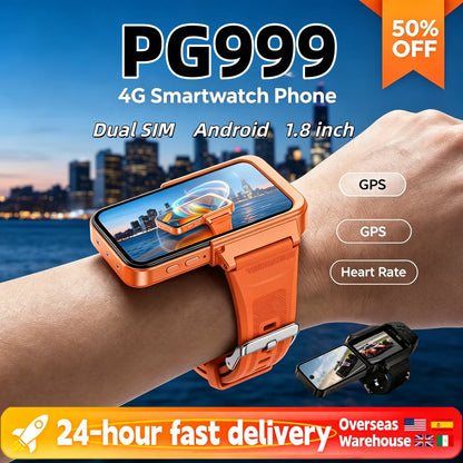 PG999 4G Smartwatch Phone GPS Dual SIM WiFi 1.8 inch Touch Screen Octa-Core Outdoor Travel Gift for Friend