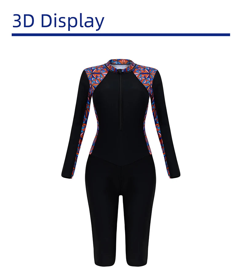 New Women Swimsuit With Sleeve One-Piece Bathing Suits Female Beachwear Sport Style Girls Swimwear Woman Surfing Suit Diving