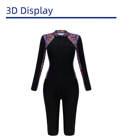 New Women Swimsuit With Sleeve One-Piece Bathing Suits Female Beachwear Sport Style Girls Swimwear Woman Surfing Suit Diving
