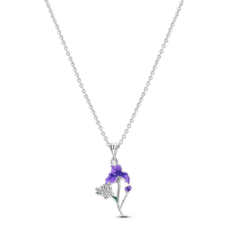 Luxury Necklace 925 Silver Original Sterling Zircon Dragonfly Butterfly Firefly Star Moon Chain Link For Women Wedding Jewelry