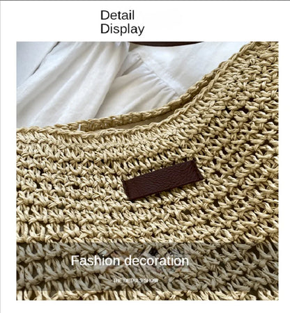Ladies Fashion Summer Straw Crossbody Bag Women Beach Holiday Shopping Woven Shoulder Handbag Messenger Purses For Women Bags