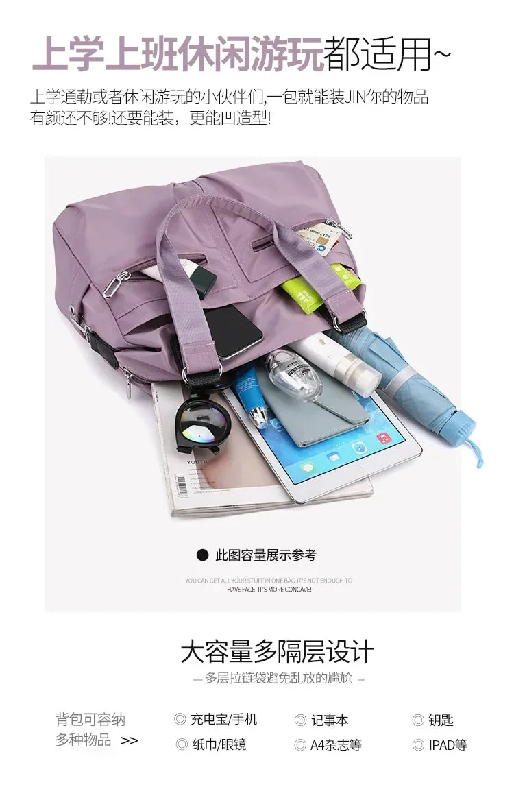 Tote Bag Handbag Shoulder Bag for Women Nylon Waterproof Large Capacity Shopping CrossBody Bag Ladies Messenger Bags Handbags
