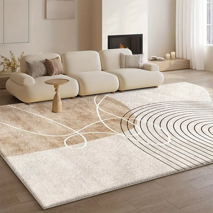 VIKAMA Flannel Carpet Modern Light Luxury Living Room Mat Bedroom Bedside Rug Simple Mat Large Rug Non-slip Washable Home Decor