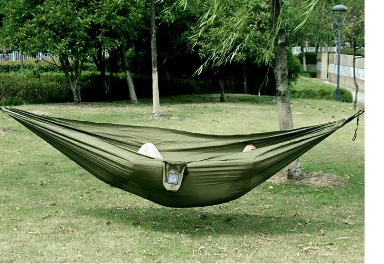 Portable Nylon Parachute Fabric Single and Double Size Outdoor Camping Hiking Garden Hammock