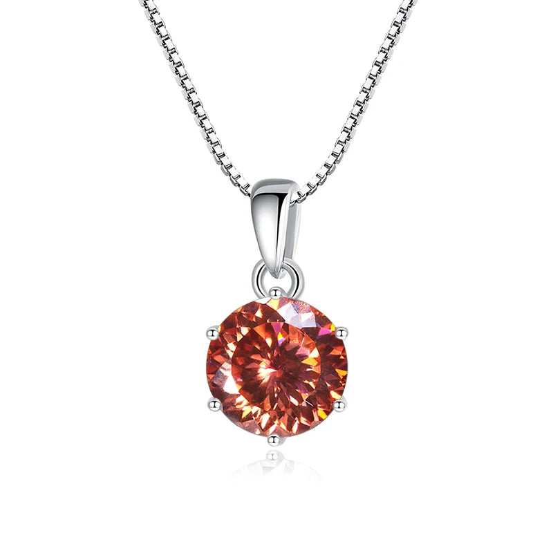 Butterflykiss 1CT 100 Faced Cut Moissanite Solitaire Drop Necklaces Gold Plated Pendant Real S925 Silver Chain Jewelry For Women