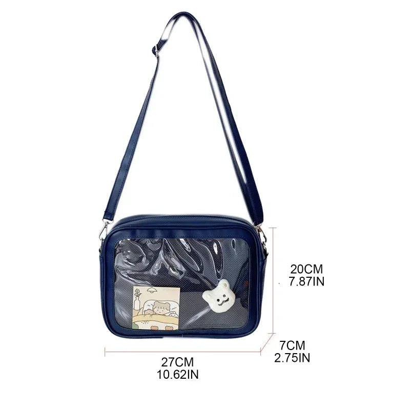 Female Ita Crossbody Bag Womens Transparent Messenger Bag Girls Cute-Lolita Shoulder Bags Teens Fashion Satchels Bag Ins