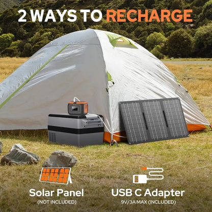 Portable Power Station 120W, Compact Generator 97.6Wh Battery Pack with AC Outlet and USB C Input for Outdoor and Emergency Use
