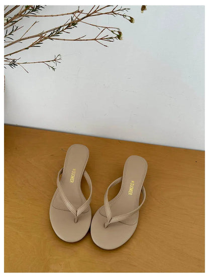 2026 New Summer Thin Heels Slippers Sandals Narrow Band Slides Ladies Shoes Fashion Women Pumps Flip Flops Luxury Slippers Shoes