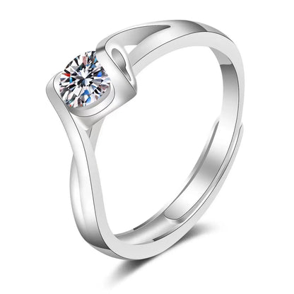 925 Sterling Silver Ring Heart AAA Zircon Open adjustable Engagement For Women Wedding Fashion Jewelry Party Gifts