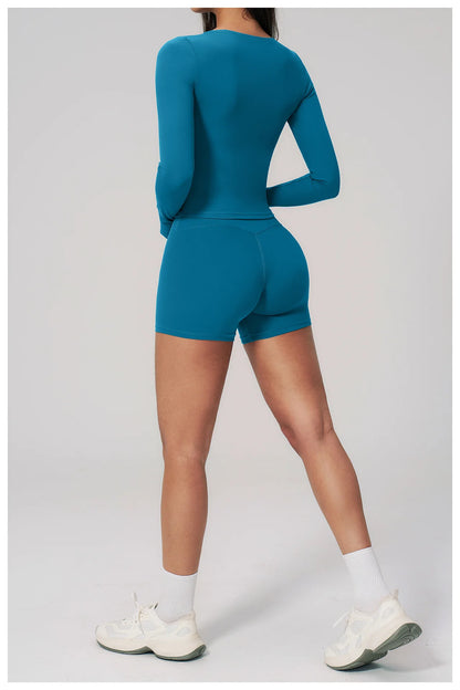 Yoga Set 2PCS Women Tracksuit Sportswear Workout Clothes Athletic Wear Gym Clothing Legging Fitness Top Long Sleeve Sports Suits