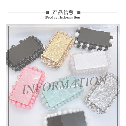 Luxury Design Shoulder Crossbody Bag Fashion New Evening Clutch Bag Ladies Handbag Acrylic Transparent Small Square Bag Female